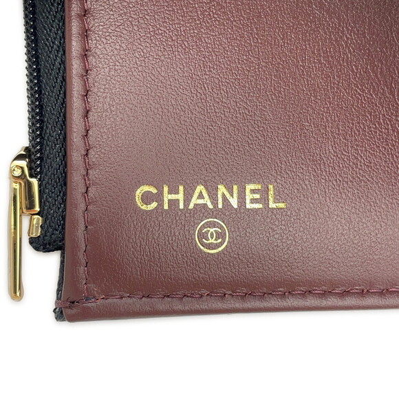 CHANEL Authentic Black Caviar Leather Logo Wallet - Picture 11 of 13